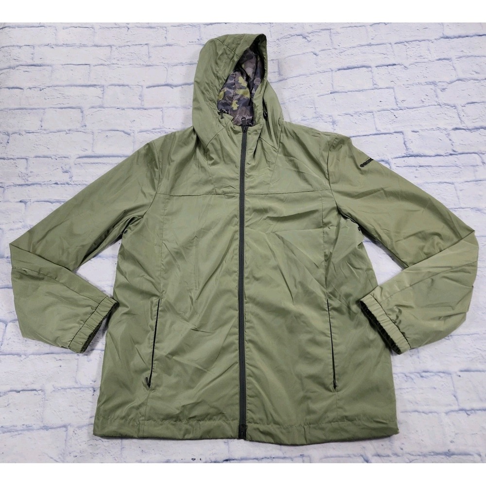 GEOX Respira Jacket MENS 42 Green Windbreaker Water Repel Breathable Hiking